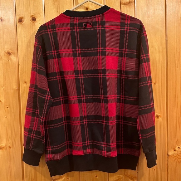 Vintage Boston Red Sox Major League Baseball (MLB) Plaid Crew Neck Sweatshirt - Picture 4 of 5